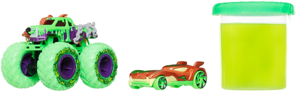 Mattel HOT WHEELS MONSTER TRUCKS MUTANT CHAOS džipas su slaimu (JMV37)