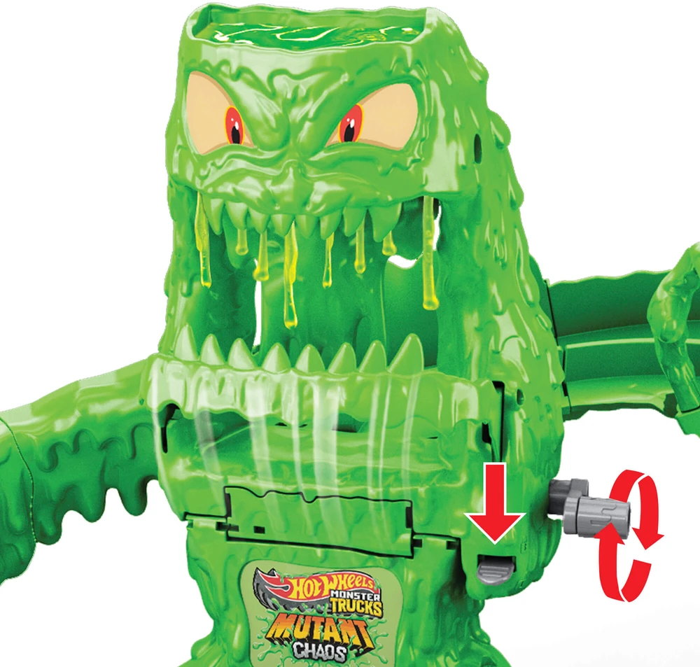 Mattel HOT WHEELS MONSTER TRUCKS MUTANT CHAOS trasa su slaimu – Monstro sunaikinimas (JMK90)