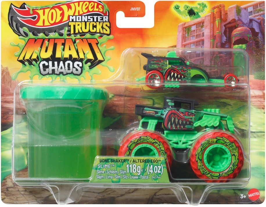 Mattel HOT WHEELS MONSTER TRUCKS MUTANT CHAOS džipas su slaimu (JMV37)