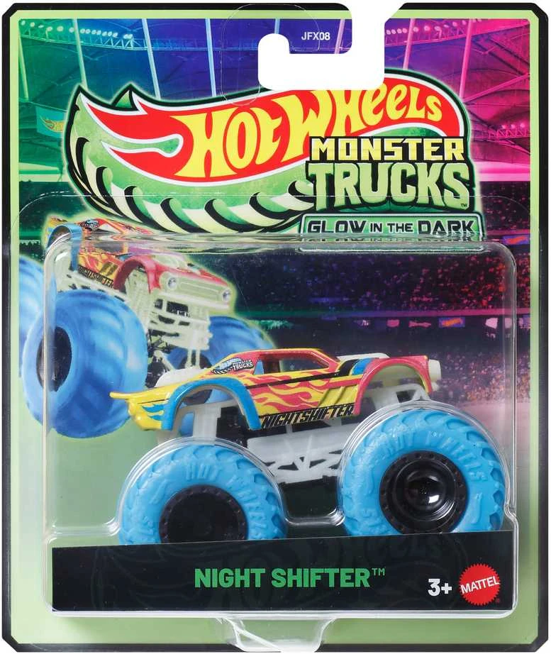 Mattel HOT WHEELS MONSTER TRUCKS šviečiantis tamsoje džipas (JFX08)
