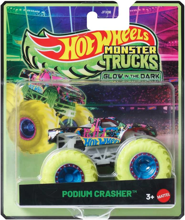 Mattel HOT WHEELS MONSTER TRUCKS šviečiantis tamsoje džipas (JFX08)