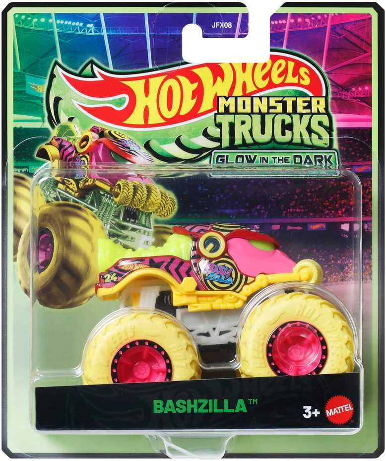 Mattel HOT WHEELS MONSTER TRUCKS šviečiantis tamsoje džipas (JFX08)
