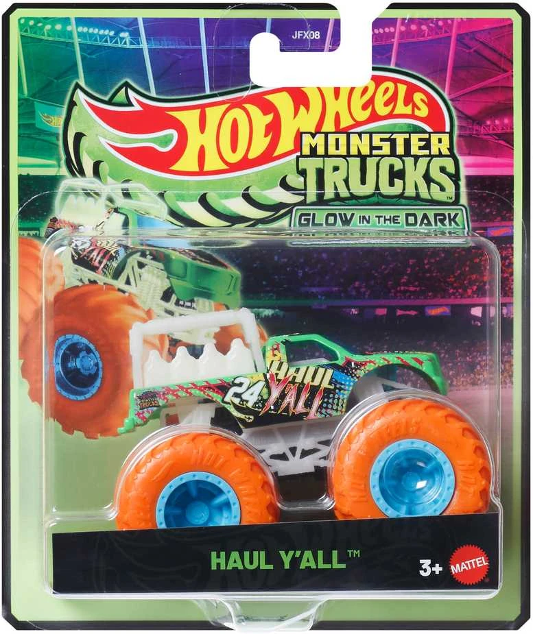 Mattel HOT WHEELS MONSTER TRUCKS šviečiantis tamsoje džipas (JFX08)