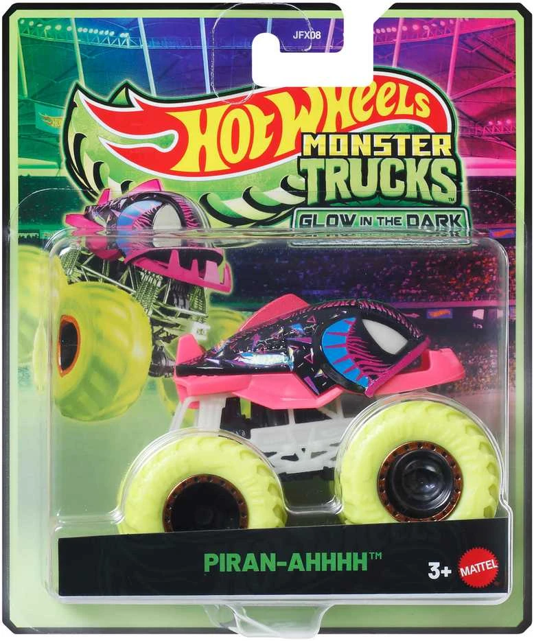 Mattel HOT WHEELS MONSTER TRUCKS šviečiantis tamsoje džipas (JFX08)