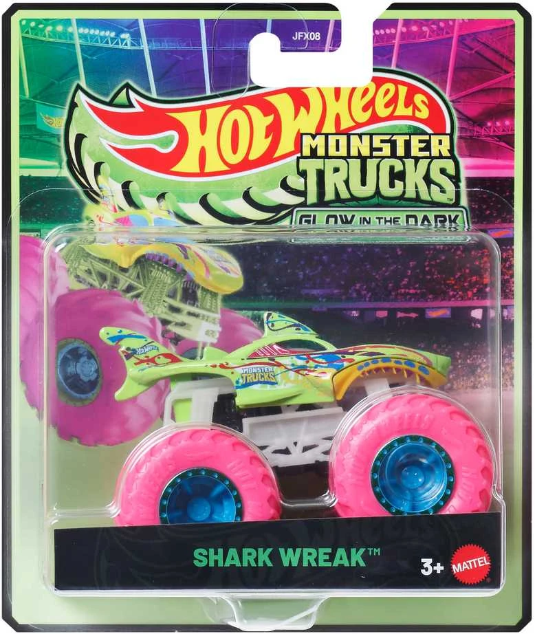 Mattel HOT WHEELS MONSTER TRUCKS šviečiantis tamsoje džipas (JFX08)