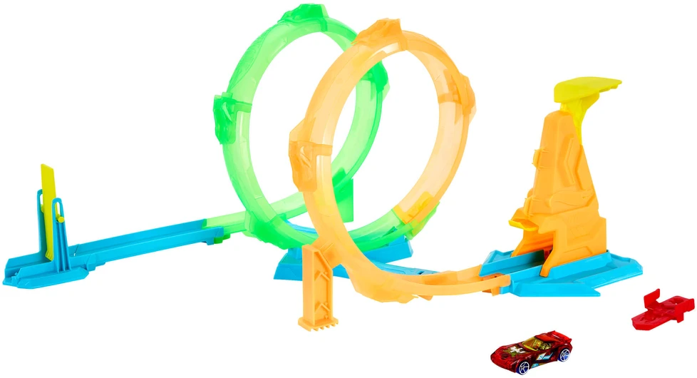 Mattel HOT WHEELS NEON SPEEDERS dvigubos kilpos trasa (JMG49)