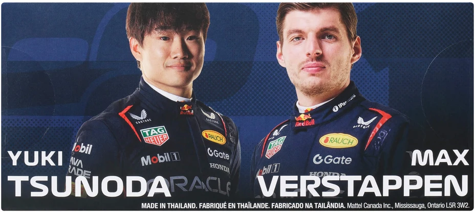 Mattel HOT WHEELS PREMIUM F1 Raudona Bull Max Verstappen ir Yuki Tsunoda bolidai (2 vnt.) (JMM95)