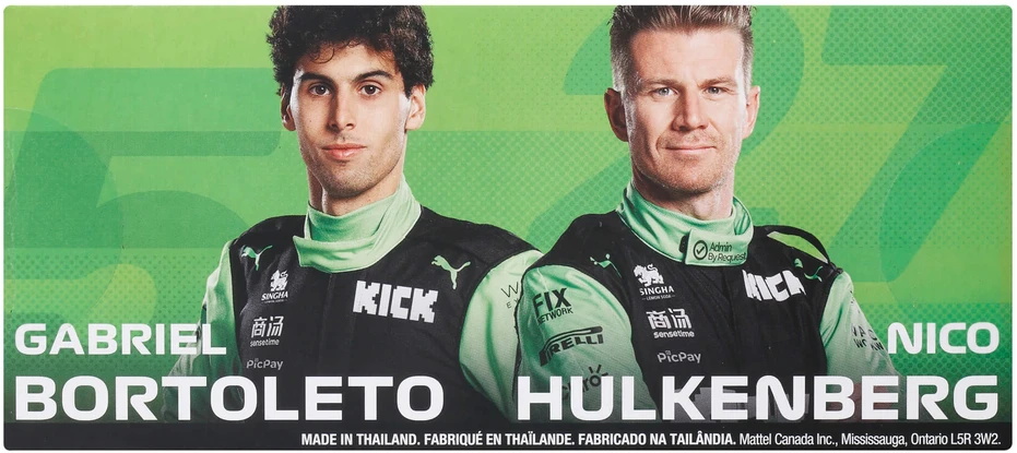 Mattel HOT WHEELS PREMIUM F1 Sauber Nico Hulkenberg ir Gabriel Bortoleto bolidai (2 vnt.) (JMM92)
