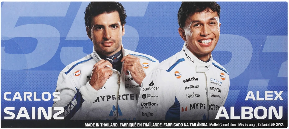Mattel HOT WHEELS PREMIUM F1 Williams Carlos Sainz ir Alexander Albon bolidai (2 vnt.) (JMM98)