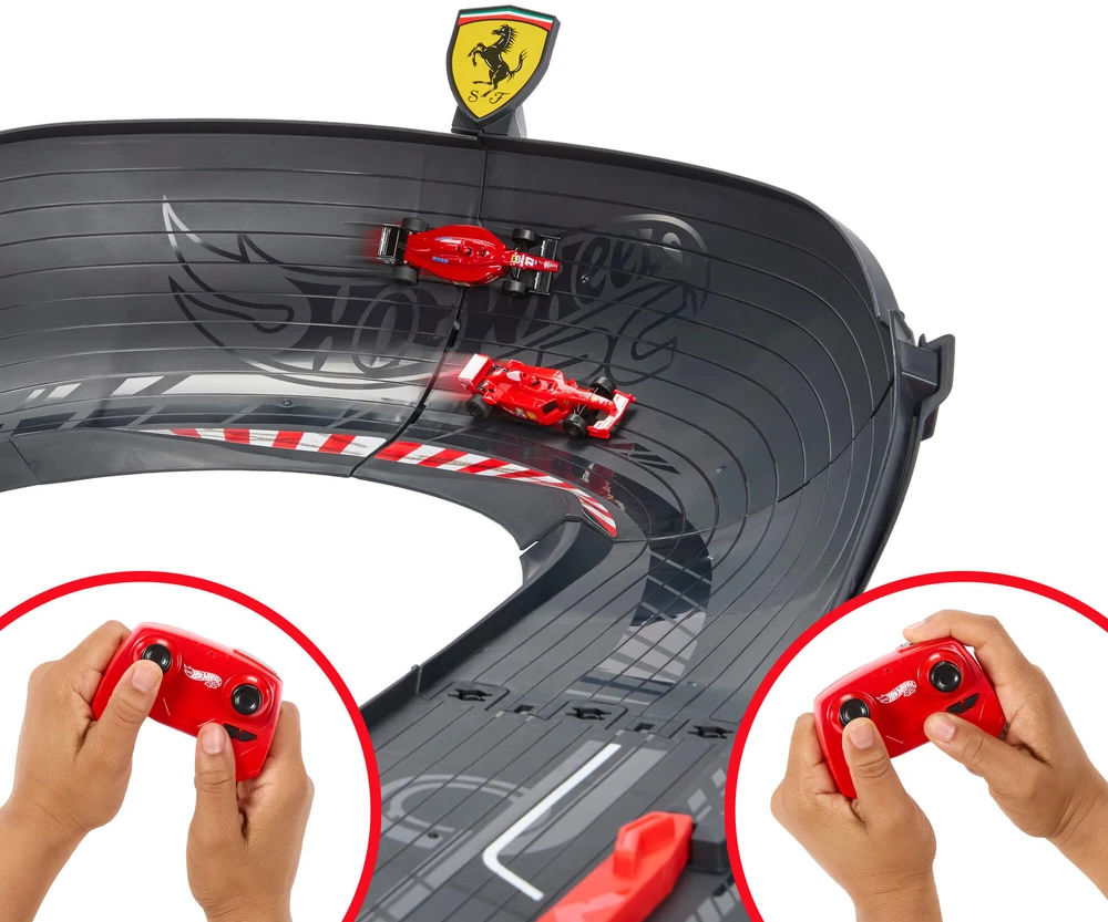 Mattel HOT WHEELS RC lenktynių trasa su 2 Ferrari bolidais (JTF40)