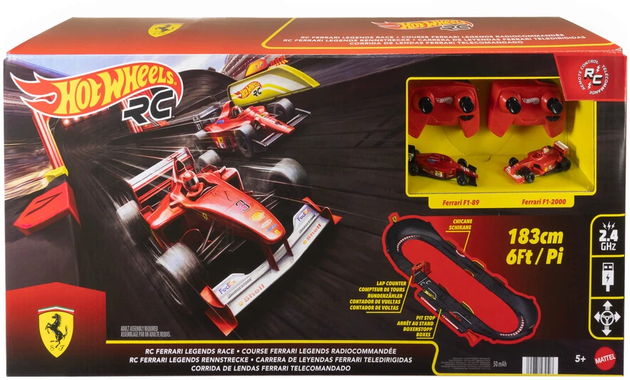 Mattel HOT WHEELS RC lenktynių trasa su 2 Ferrari bolidais (JTF40)