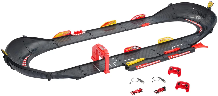 Mattel HOT WHEELS RC lenktynių trasa su 2 Ferrari bolidais (JTF40)