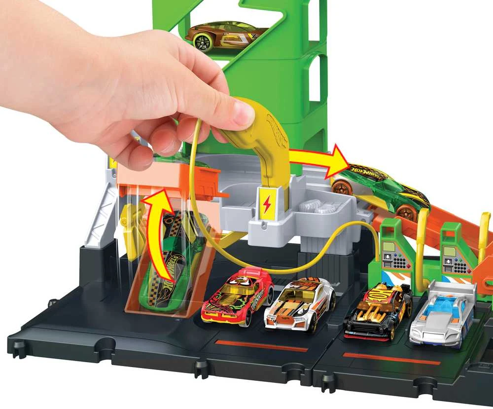 Transporto žaislų komplektas Hot Wheels City Fuel Station