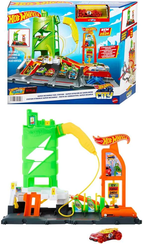 Transporto žaislų komplektas Hot Wheels City Fuel Station
