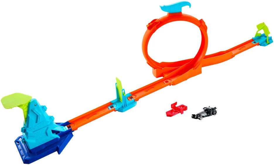 Mattel HOT WHEELS STUNT TRACKS trasa su kilpa ir šuoliu (JHK76)