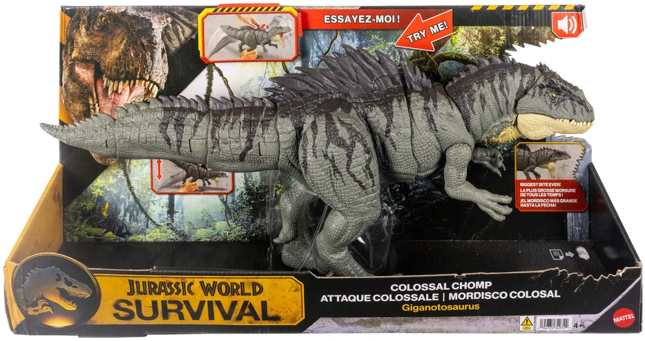 Mattel JURASSIC WORLD COLOSSAL CHOMP interaktyvus dinozauras Giganotosaurus (JKG93)