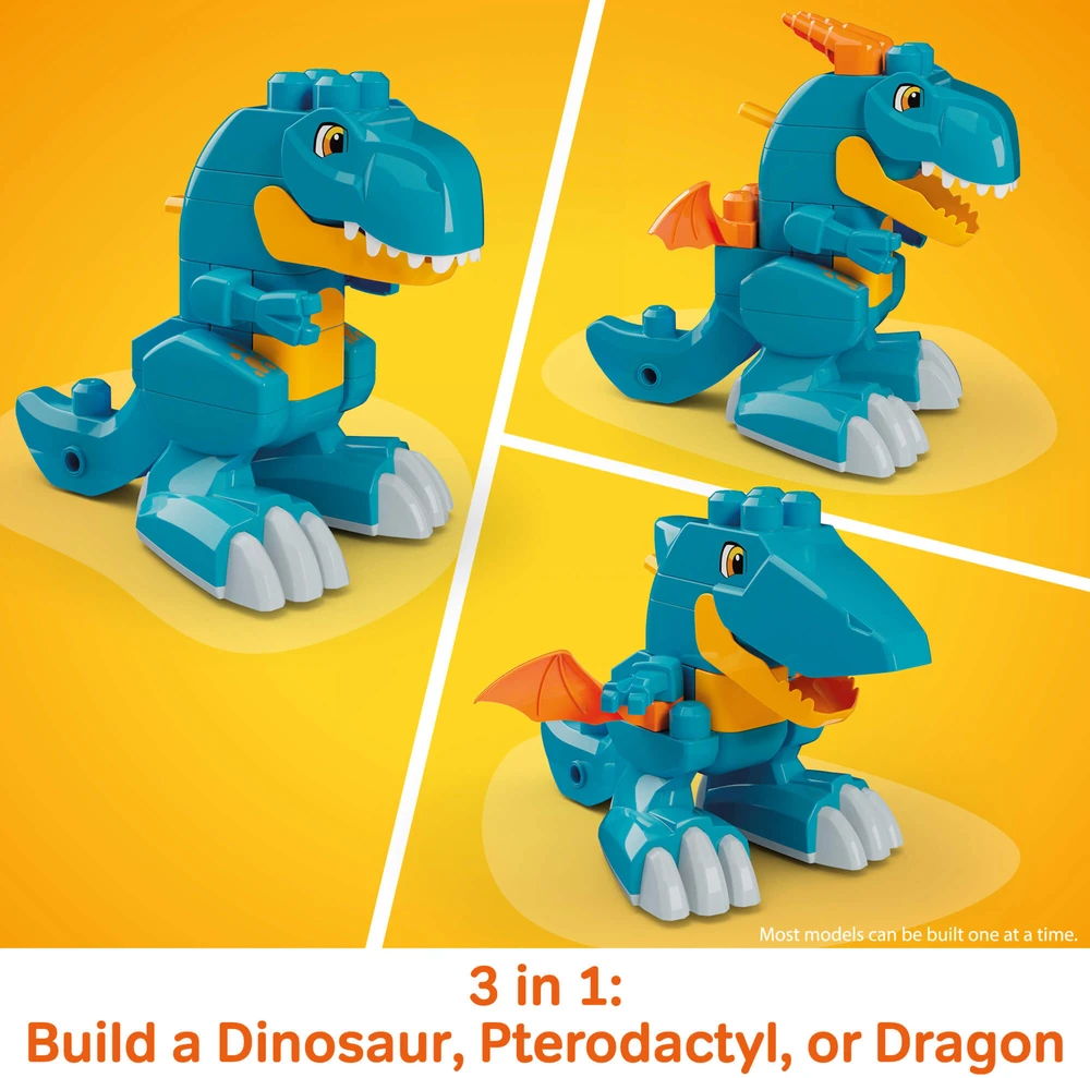 Mattel MEGA BLOKS BUILD AND CHOMP 3 in 1 dinozauro konstruktorius (JMK85)