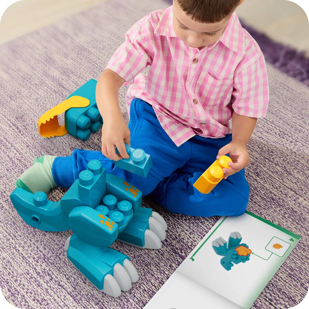Mattel MEGA BLOKS BUILD AND CHOMP 3 in 1 dinozauro konstruktorius (JMK85)