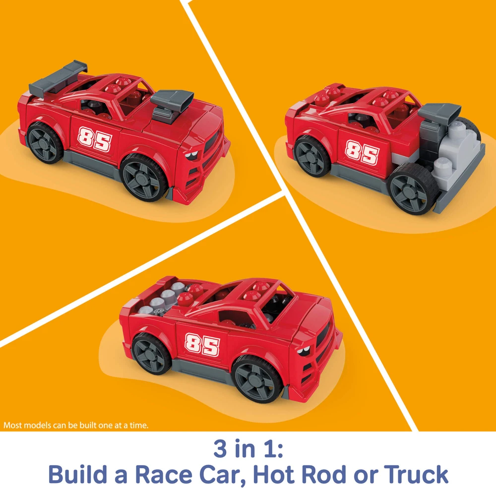 Mattel MEGA BLOKS BUILD AND GO 3 in 1 lenktyninio automobilio konstruktorius (JKG35)