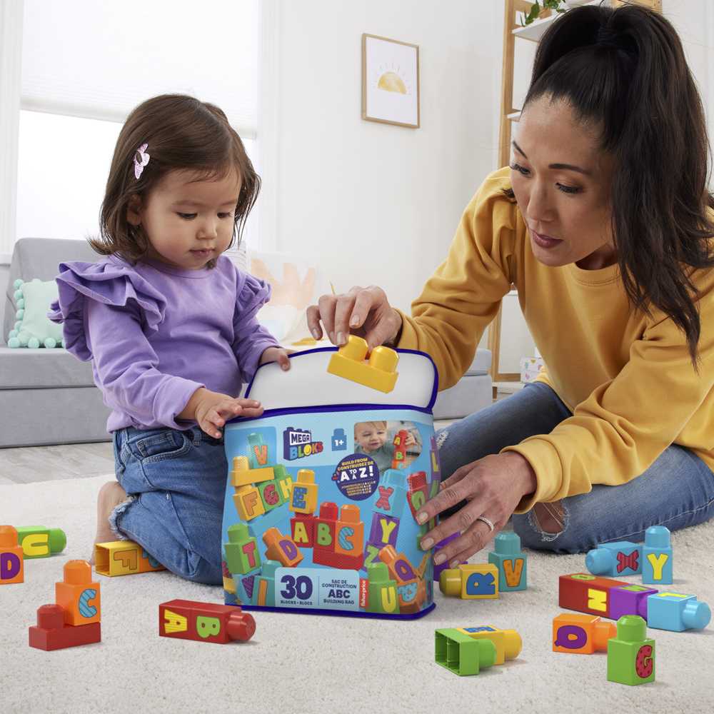 Mattel MEGA BLOKS kaladėlių rinkinys ABC (krepšyje 30 det.) (HRR60)