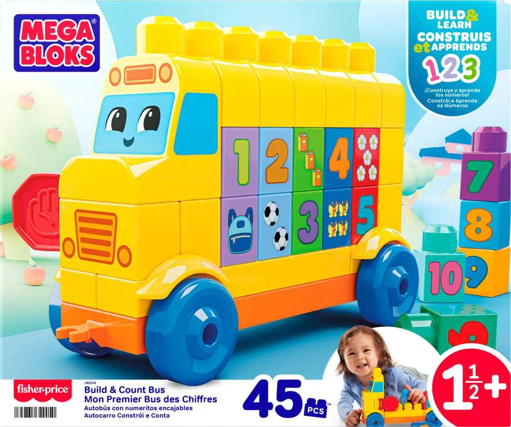 Mattel MEGA BLOKS konstravimo ir skaičiavimo autobusas (JKG34)