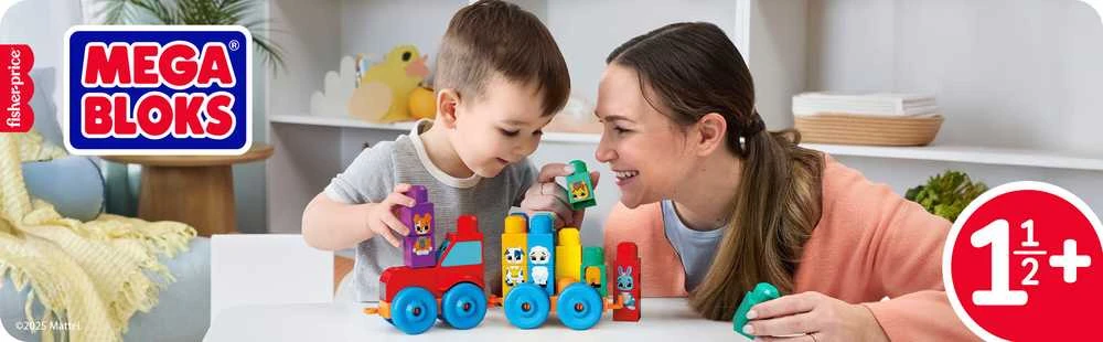 Mattel MEGA BLOKS konstruktorius – traktorius su gyvūnėliais (JKG33)