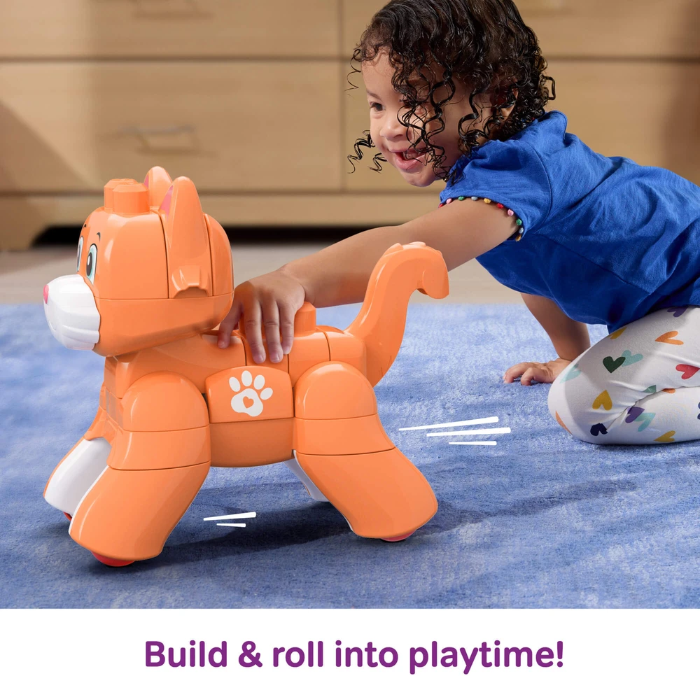 Mattel MEGA BLOKS ROLLING KITTEN 3 in 1 kačiuko konstruktorius (JMK86)