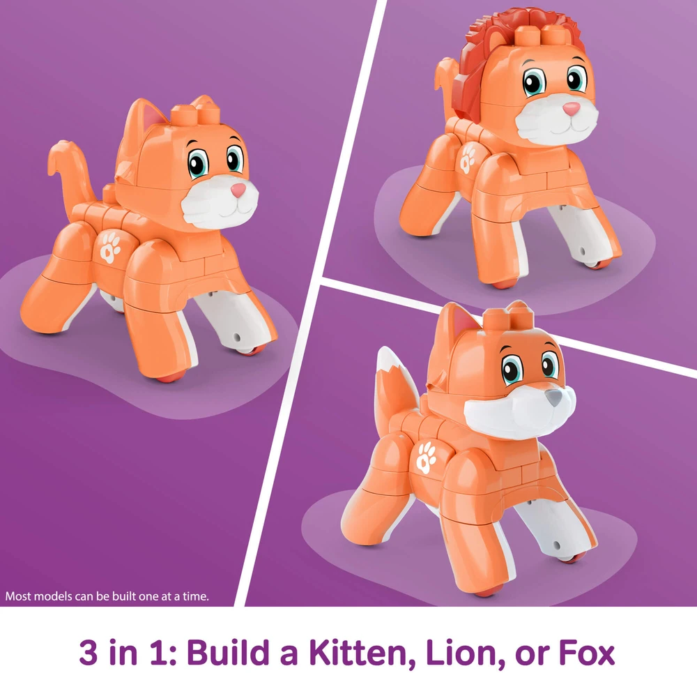 Mattel MEGA BLOKS ROLLING KITTEN 3 in 1 kačiuko konstruktorius (JMK86)