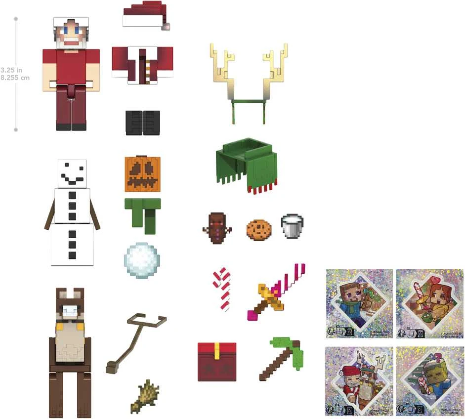 Minecraft advento kalendoriaus figūrėlių ir priedų rinkinys