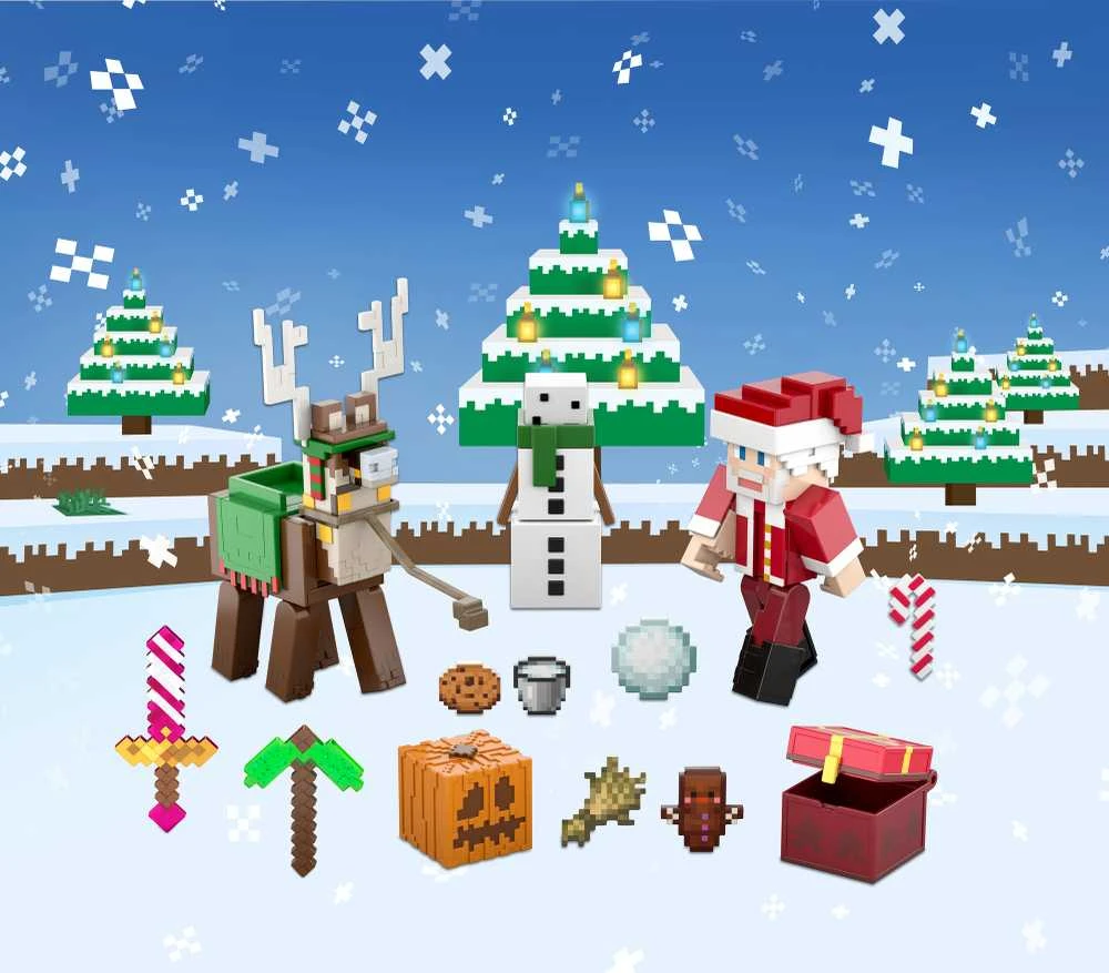 Minecraft Advento kalendoriaus figūrėlės ir priedai