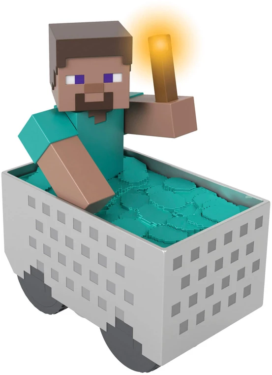 Mattel MINECRAFT RC valdoma figūrėlė Steve kasyklos vagonėlyje (JMT40)