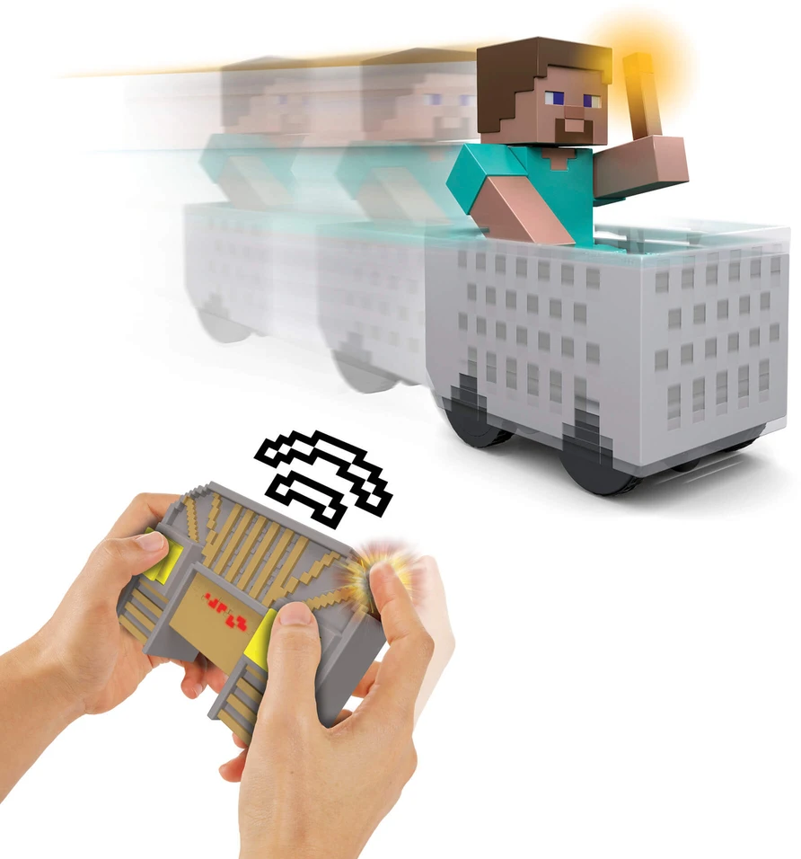 Mattel MINECRAFT RC valdoma figūrėlė Steve kasyklos vagonėlyje (JMT40)