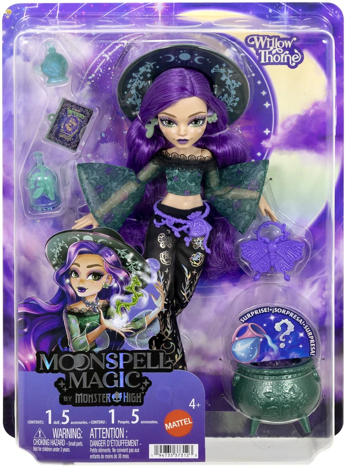 Mattel MONSTER HIGH MOONSPELL MAGIC lėlė Willow - gamtos kerėtoja (JMB92)