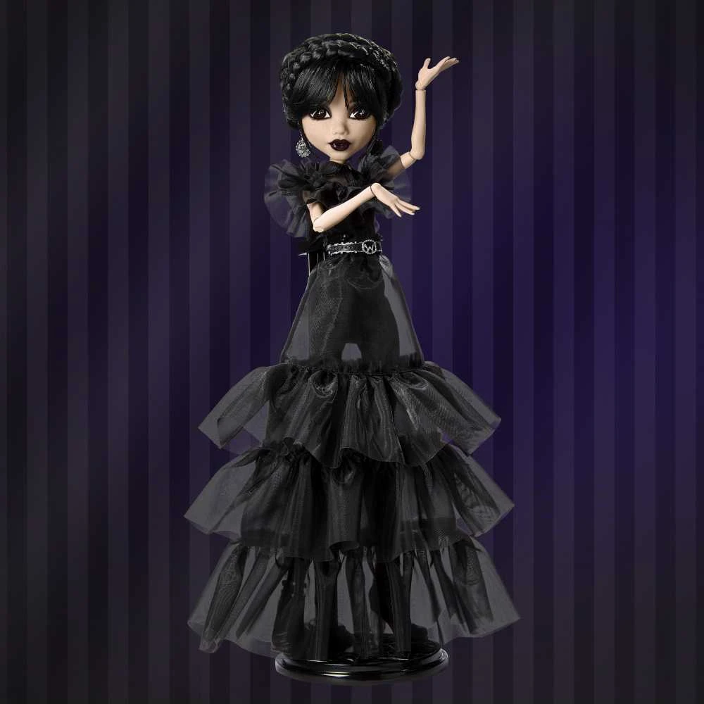 Žaislinė lelė Mattel „Monster High X Wednesday“ Trečiadienė su juoda suknele, 27 cm
