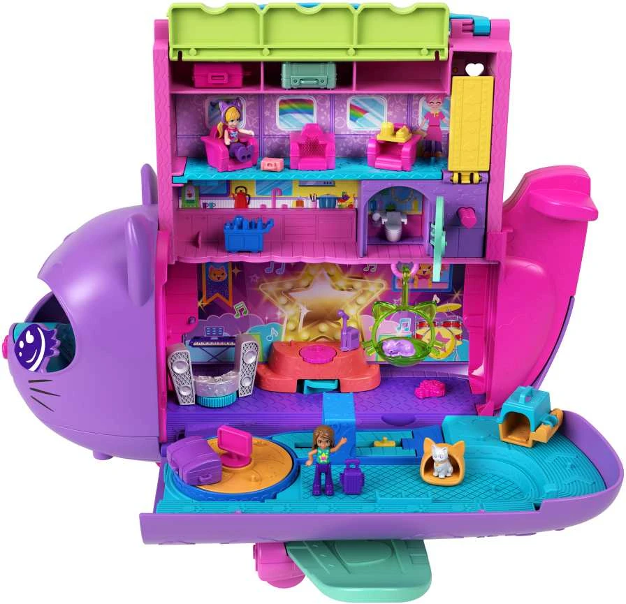 Mattel POLLY POCKET katinėlio lėktuvo žaidimų rinkinys (HWP19)