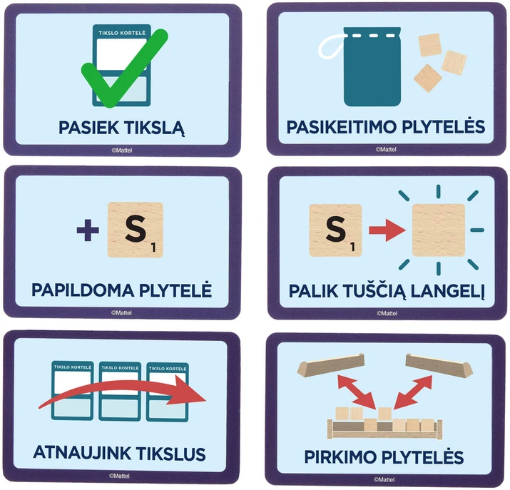 Mattel Stalo žaidimas SCRABBLE (medinis, LT)