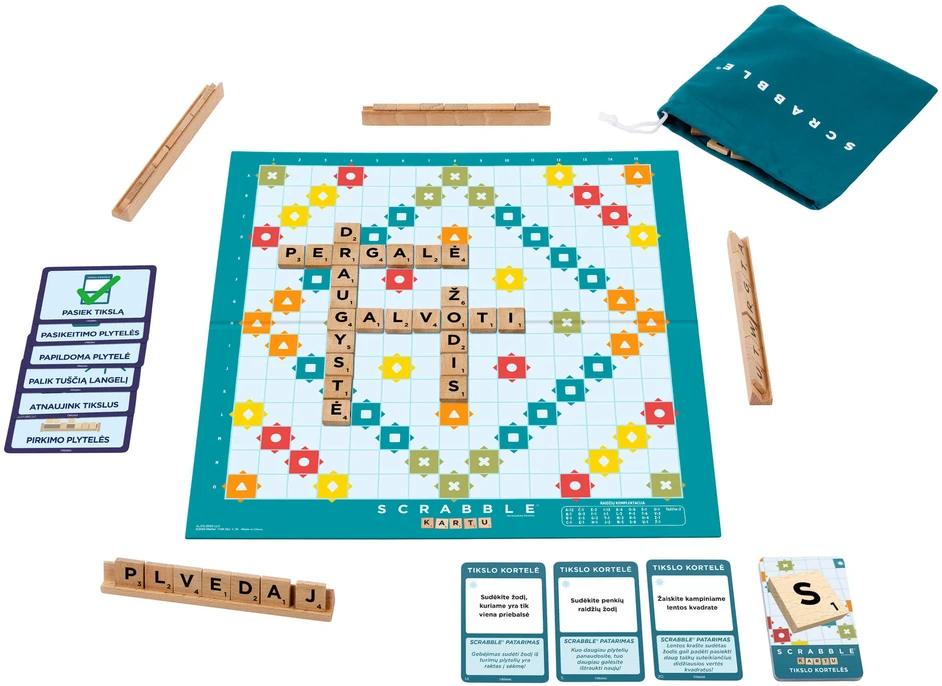 Mattel Stalo žaidimas SCRABBLE (medinis, LT)