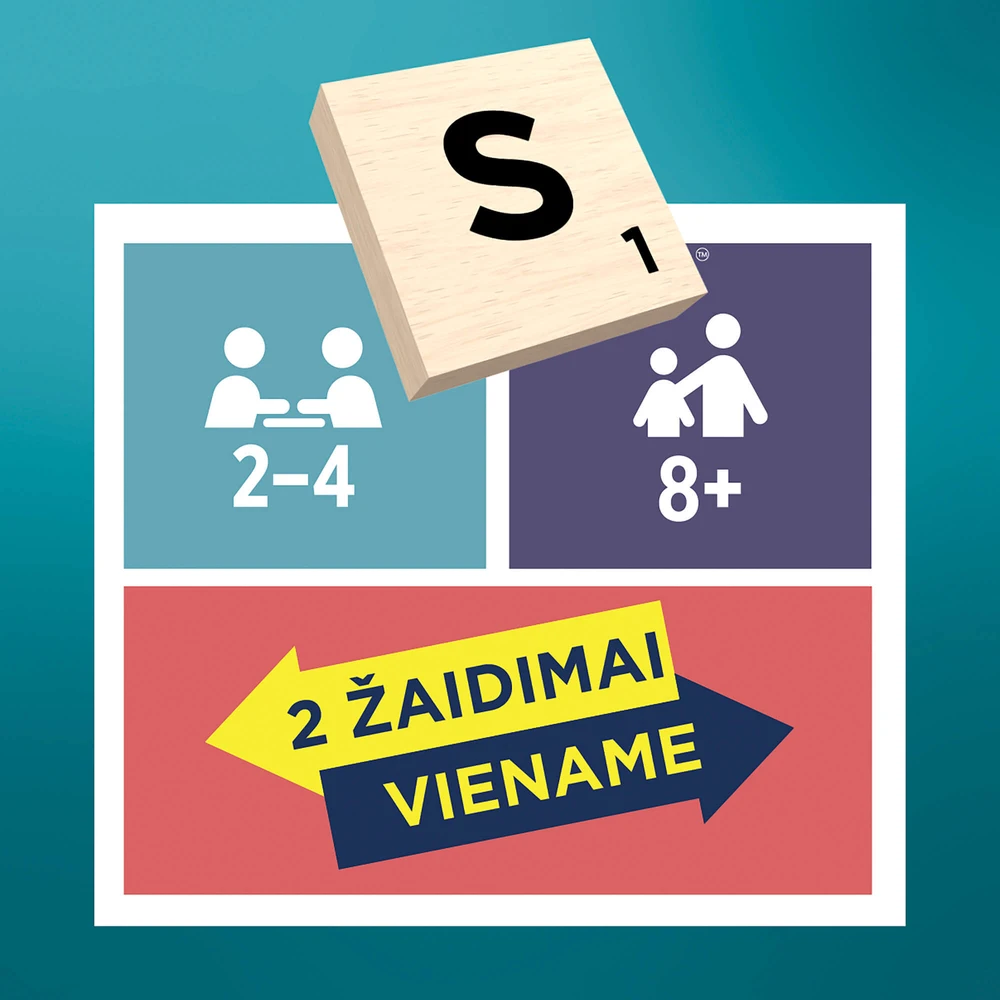 Mattel Stalo žaidimas SCRABBLE (medinis, LT)
