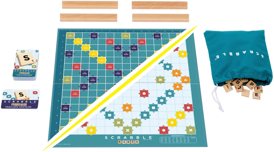 Mattel Stalo žaidimas SCRABBLE (medinis, LT)