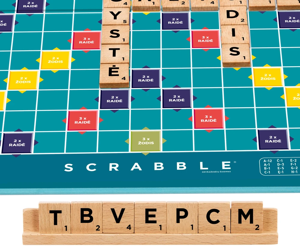 Mattel Stalo žaidimas SCRABBLE (medinis, LT)