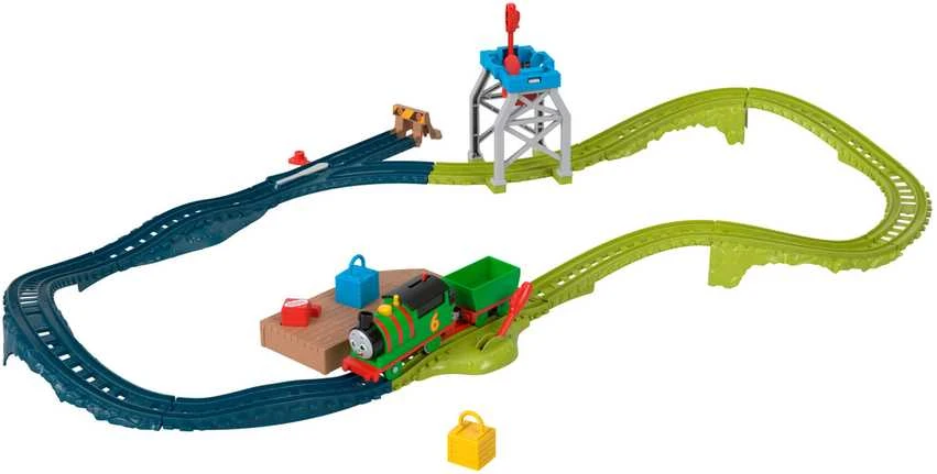 Fisher Price Thomas and Friends trasos rinkinys su motorizuotu garvežiuku