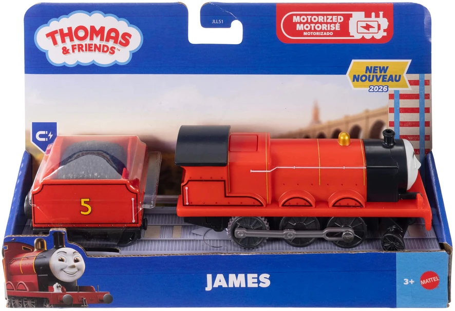 Mattel THOMAS AND FRIENDS motorizuotas traukinukas su vagonu (JLL44)