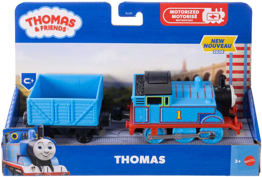 Mattel THOMAS AND FRIENDS motorizuotas traukinukas su vagonu (JLL44)