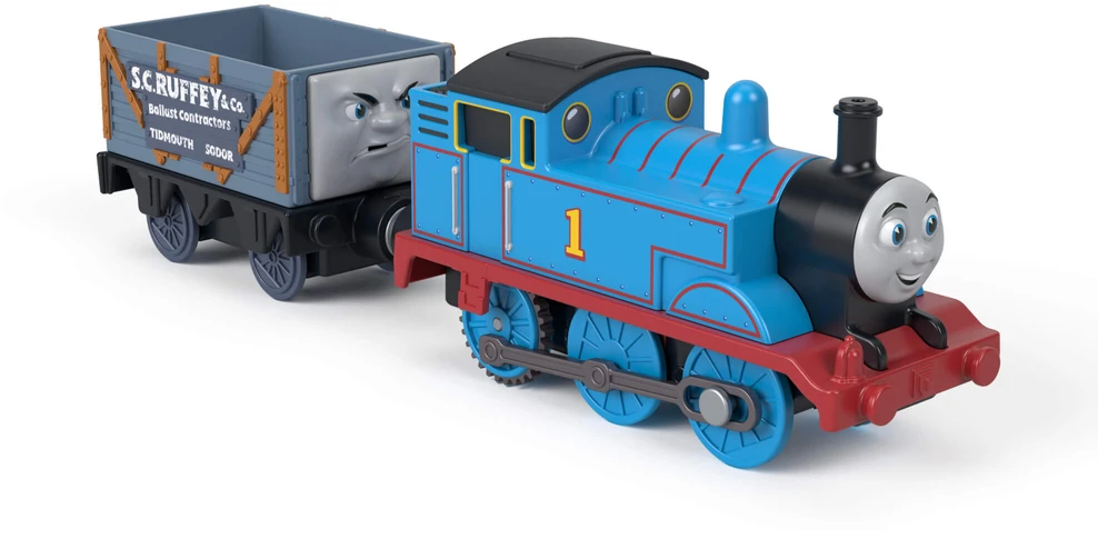 Mattel THOMAS AND FRIENDS motorizuotas traukinukas su vagonu (JLL44)