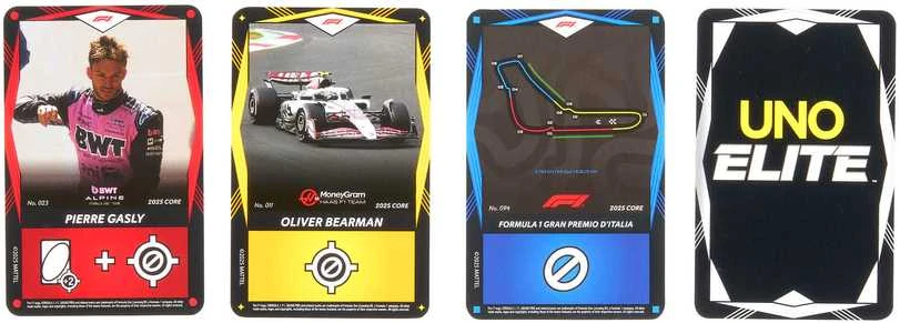 Kortos Mattel UNO Elita Formula 1 2025 Core Edition JLV42 (pradinis rinkinys)