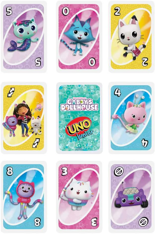 Mattel Vaikų kortų žaidimas UNO Junior Katinėlio namelis Gabi