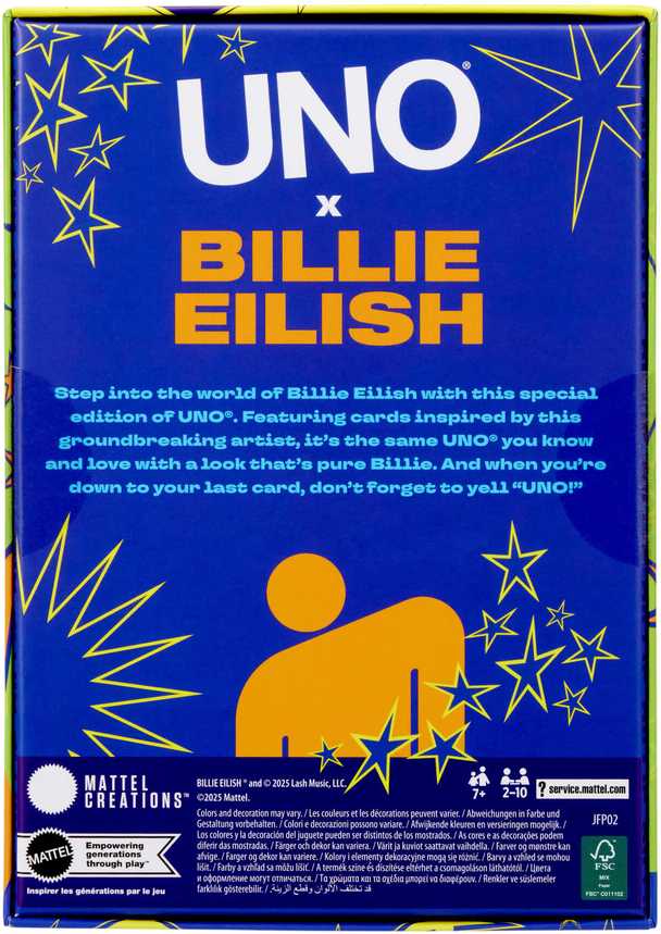 Mattel UNO kortos BILLIE EILISH (JFP02)