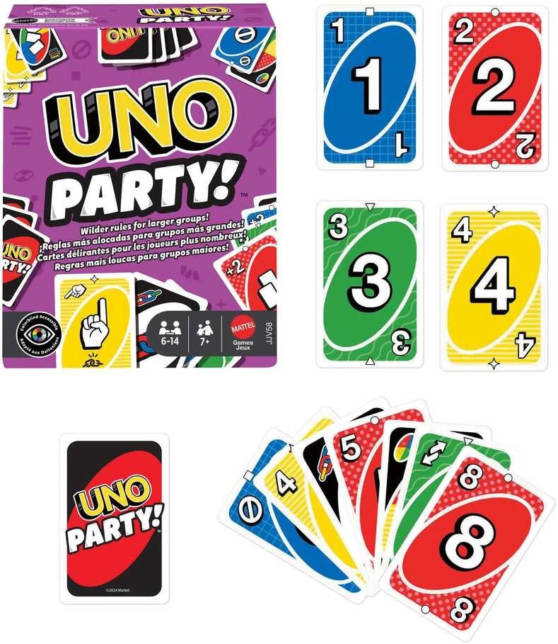 Mattel UNO kortos PARTY (atnaujintos) (JJV58)