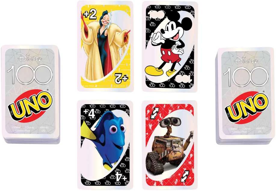 Mattel UNO kortos, skirtos DISNEY100-mečio jubiliejuim (HPW21)