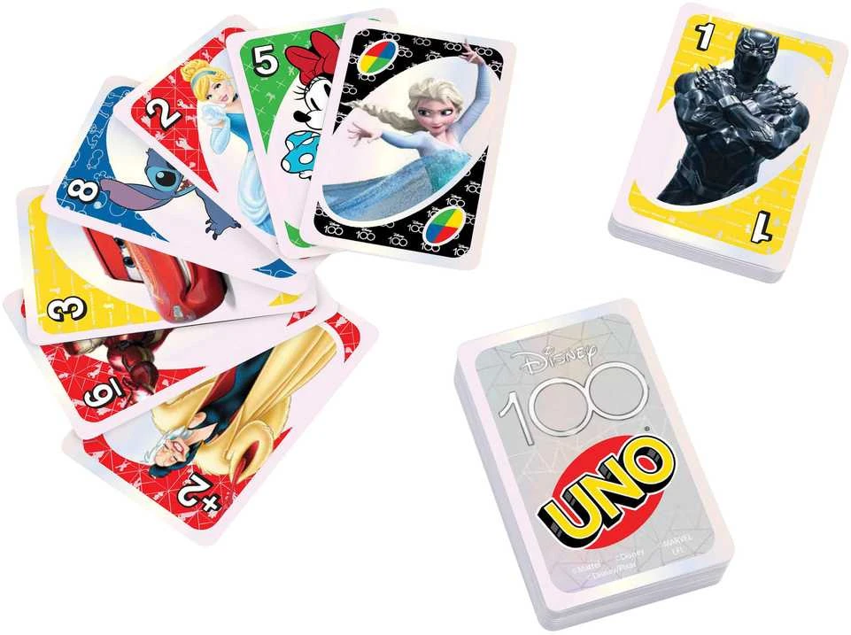 Mattel UNO kortos, skirtos DISNEY100-mečio jubiliejuim (HPW21)